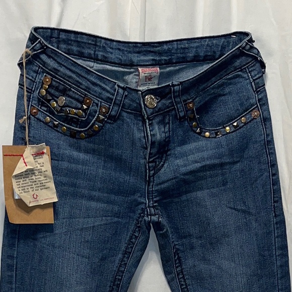 NWT True Religion Joey Super T Studded Jeans Size 27/32 - Picture 2 of 11